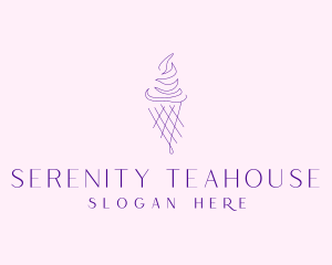 Purple Ice Cream Outline logo design