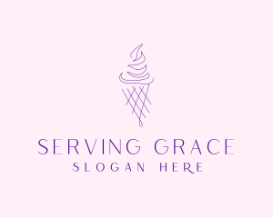 Purple Ice Cream Outline logo design