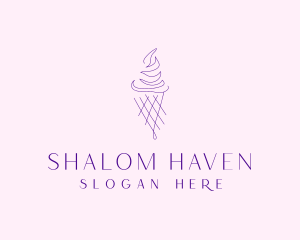 Purple Ice Cream Outline logo design