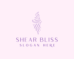 Purple Ice Cream Outline logo design