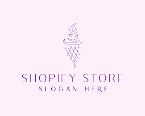 Purple Ice Cream Outline logo design