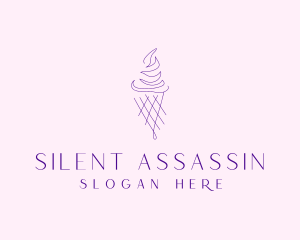 Purple Ice Cream Outline logo design