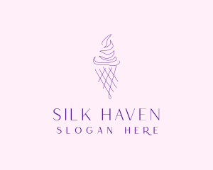 Purple Ice Cream Outline logo design