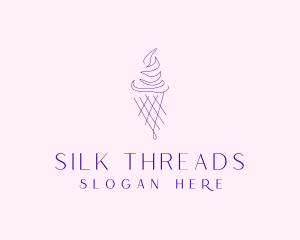 Purple Ice Cream Outline logo design