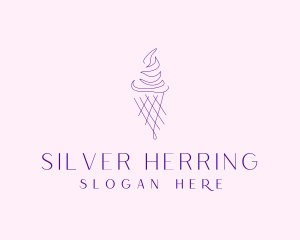 Purple Ice Cream Outline logo design