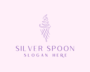 Purple Ice Cream Outline logo design