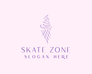 Purple Ice Cream Outline logo design