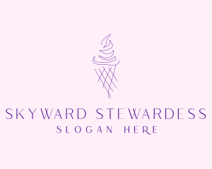 Purple Ice Cream Outline logo design