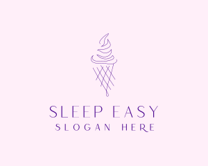 Purple Ice Cream Outline logo design