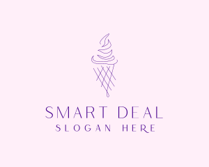 Purple Ice Cream Outline logo design