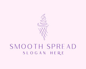 Purple Ice Cream Outline logo design