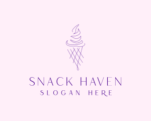 Purple Ice Cream Outline logo design