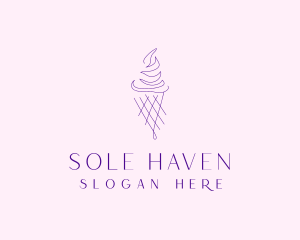 Purple Ice Cream Outline logo design