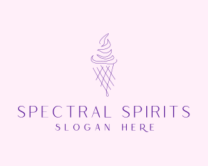 Purple Ice Cream Outline logo design