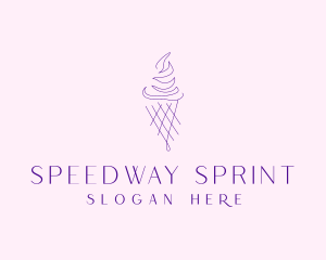 Purple Ice Cream Outline logo design