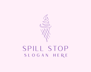 Purple Ice Cream Outline logo design