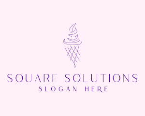 Purple Ice Cream Outline logo design