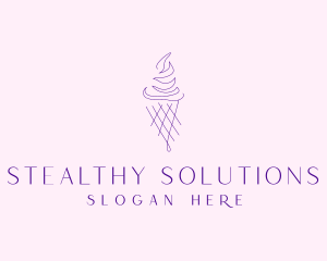 Purple Ice Cream Outline logo design