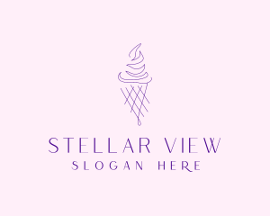 Purple Ice Cream Outline logo design