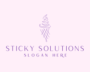 Purple Ice Cream Outline logo design