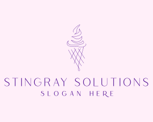 Purple Ice Cream Outline logo design