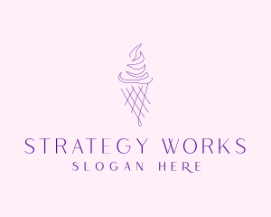 Purple Ice Cream Outline logo design