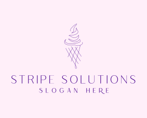 Purple Ice Cream Outline logo design