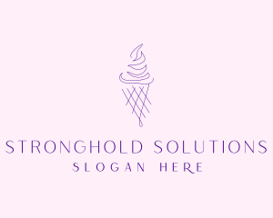 Purple Ice Cream Outline logo design