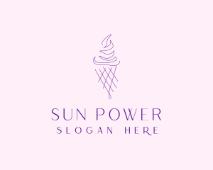 Purple Ice Cream Outline logo design