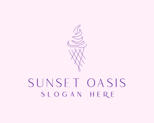 Purple Ice Cream Outline logo design