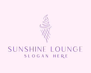 Purple Ice Cream Outline logo design