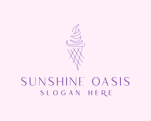 Purple Ice Cream Outline logo design