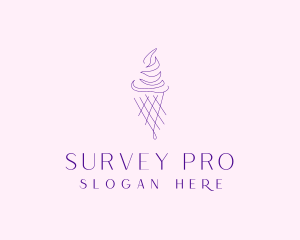 Purple Ice Cream Outline logo design