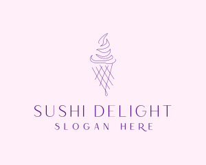 Purple Ice Cream Outline logo design