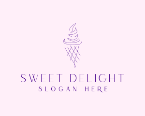 Purple Ice Cream Outline logo design