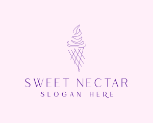 Purple Ice Cream Outline logo design