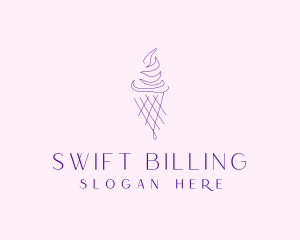 Purple Ice Cream Outline logo design