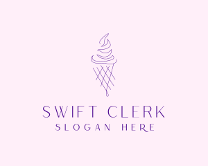 Purple Ice Cream Outline logo design