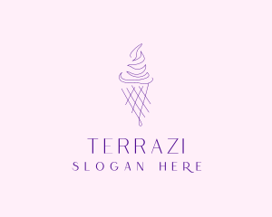 Purple Ice Cream Outline logo design