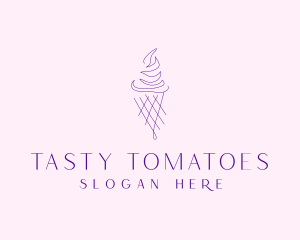 Purple Ice Cream Outline logo design