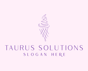 Purple Ice Cream Outline logo design