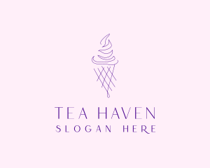 Purple Ice Cream Outline logo design