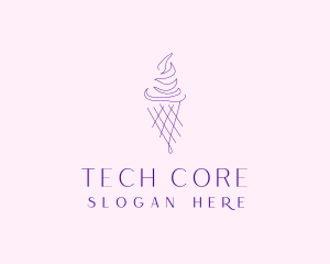 Purple Ice Cream Outline logo design