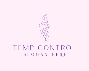 Purple Ice Cream Outline logo design