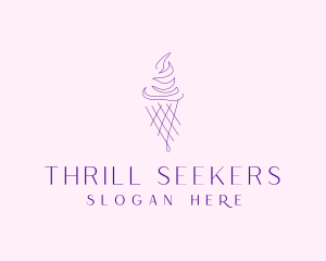 Purple Ice Cream Outline logo design