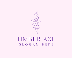 Purple Ice Cream Outline logo design