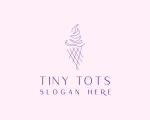 Purple Ice Cream Outline logo design