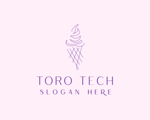 Purple Ice Cream Outline logo design