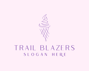 Purple Ice Cream Outline logo design