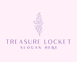 Purple Ice Cream Outline logo design